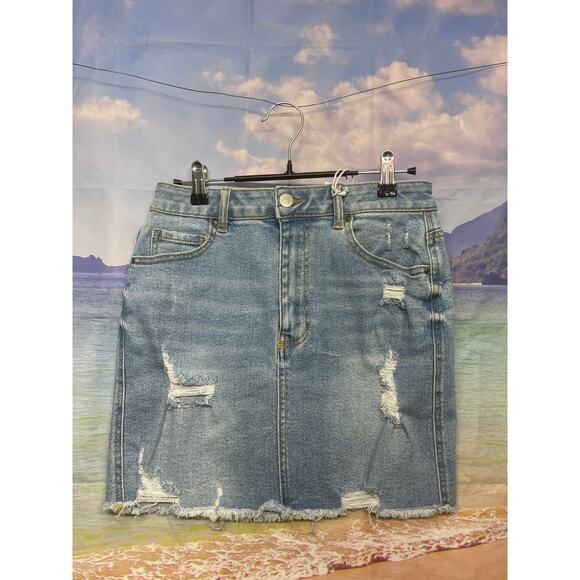 Wax Jean Dresses & Skirts - NWT Wax Women's Original Denim Mid Waist Mini Skirt Size M